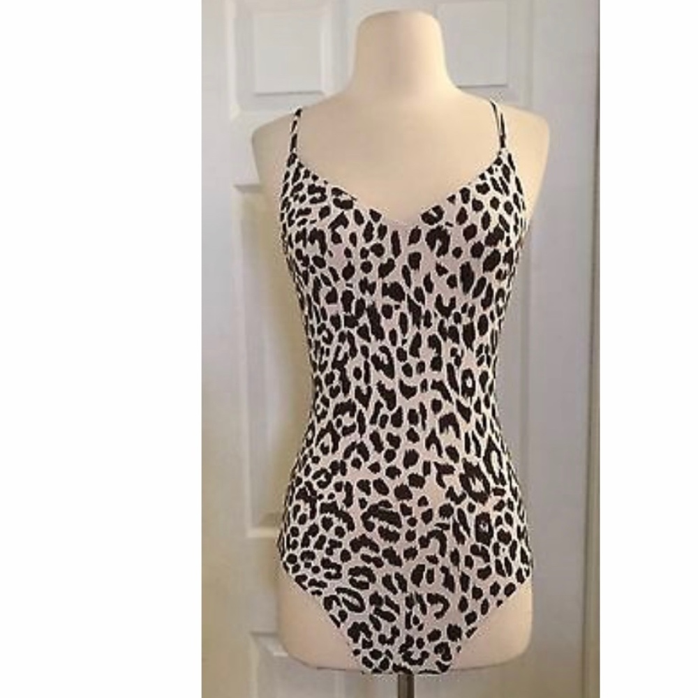J.CREW T-BACK ONE-PIECE SWIMSUIT IN LEOPARD PRINT
